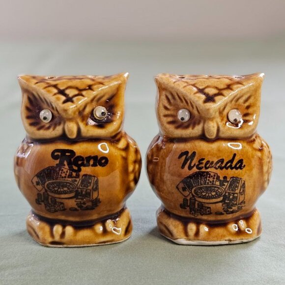 2.5"‎ Vintage Owls with Googly Eyes - Salt and Pepper Shaker Set Reno, Nevada - Picture 1 of 8
